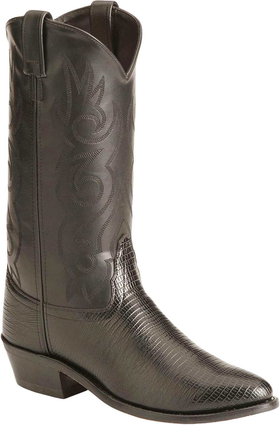 Old West Mens Black Spray Lizard Print All Over Leather 13" Boot - Old West