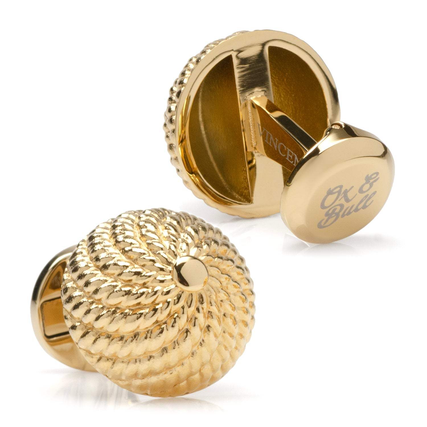 VDP 3D Colony Gold Stainless Cufflinks - Cufflinks.com - Flyclothing LLC