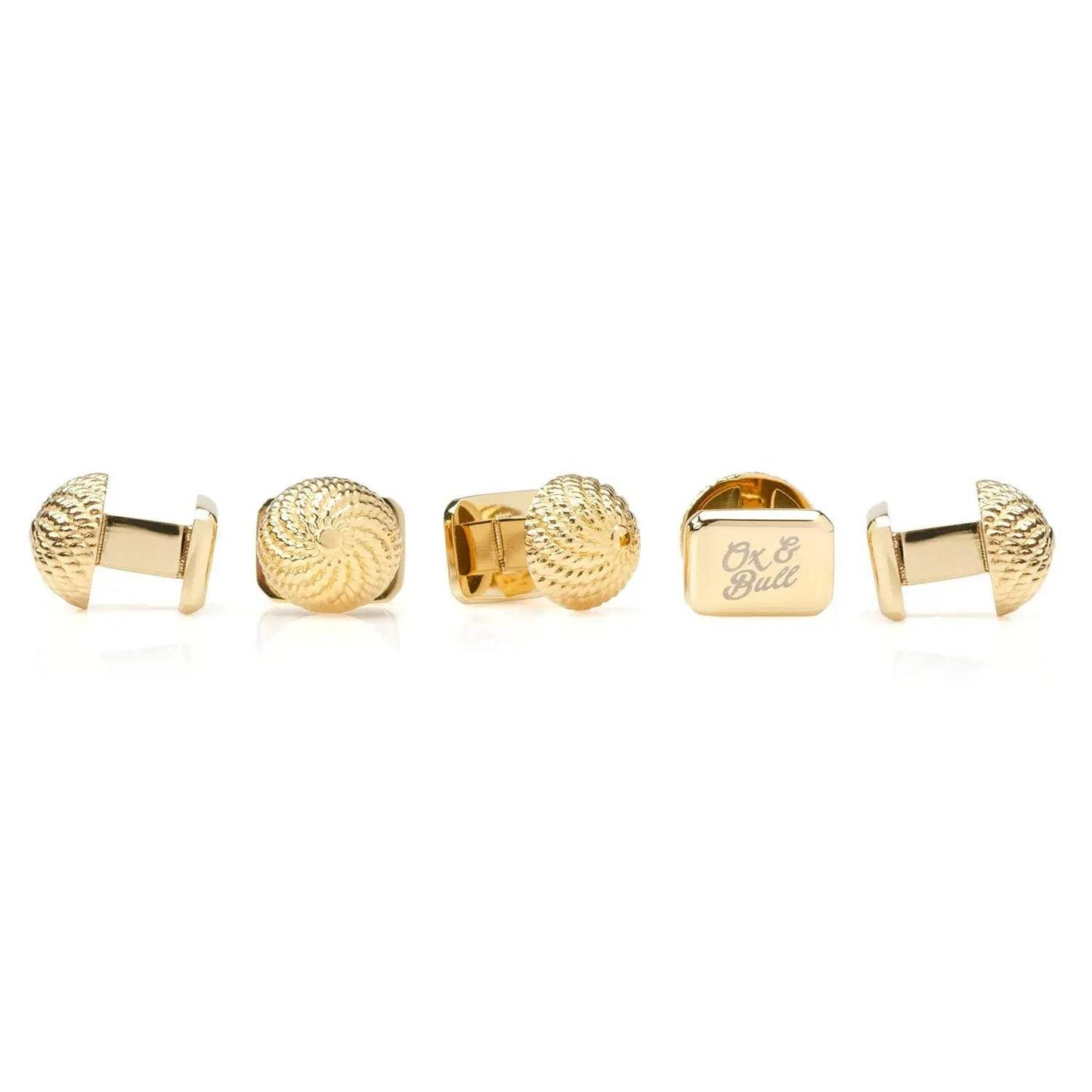 VDP 3D Colony Gold Stainless Stud Set - Cufflinks.com - Flyclothing LLC