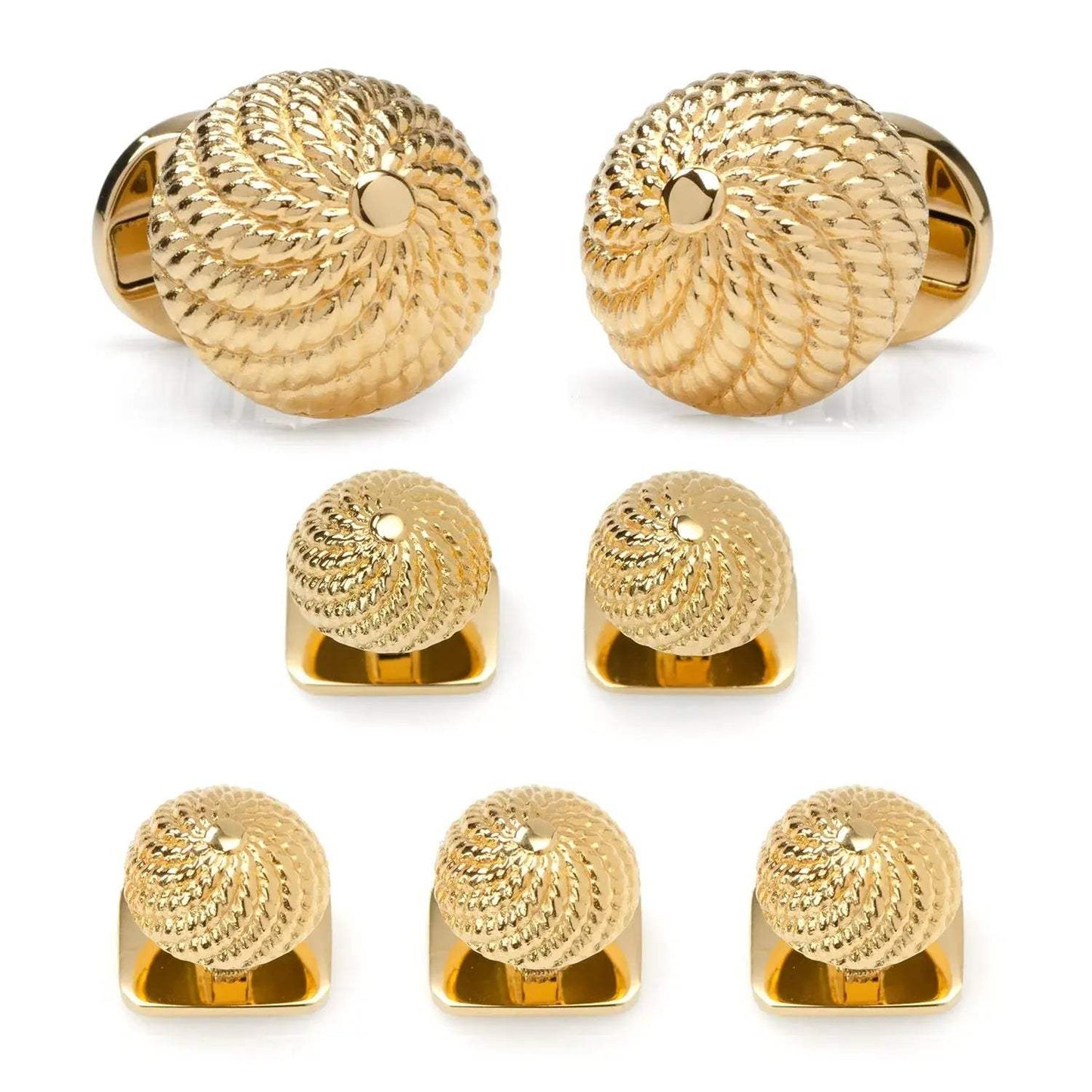 VDP 3D Colony Gold Stainless Stud Set - Cufflinks.com - Flyclothing LLC