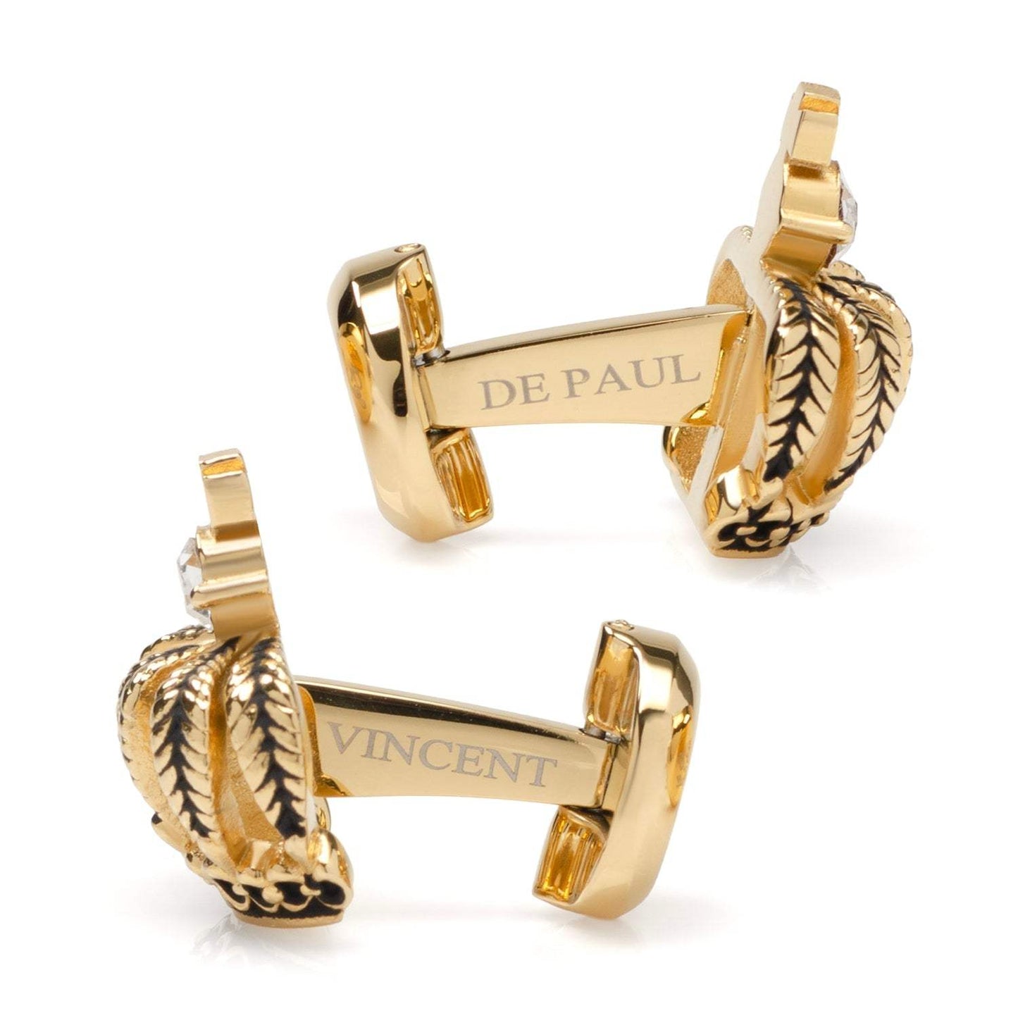 VDP 3D Crown Royal Gold Stainless Cufflinks - Cufflinks.com - Flyclothing LLC