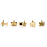 VDP 3D Crown Gold Crystal Stud Set - Cufflinks.com - Flyclothing LLC
