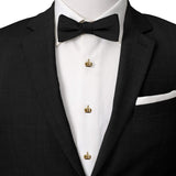 VDP 3D Crown Royal Gold Stainless Studs - Cufflinks.com - Flyclothing LLC