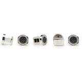 VDP White & Black Pave Crystals Stud Set - Cufflinks.com - Flyclothing LLC