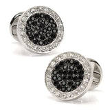 VDP White & Black Pave Crystals Stud Set - Cufflinks.com - Flyclothing LLC