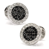 VDP White & Black Pave Crystals Cufflinks - Cufflinks.com - Flyclothing LLC