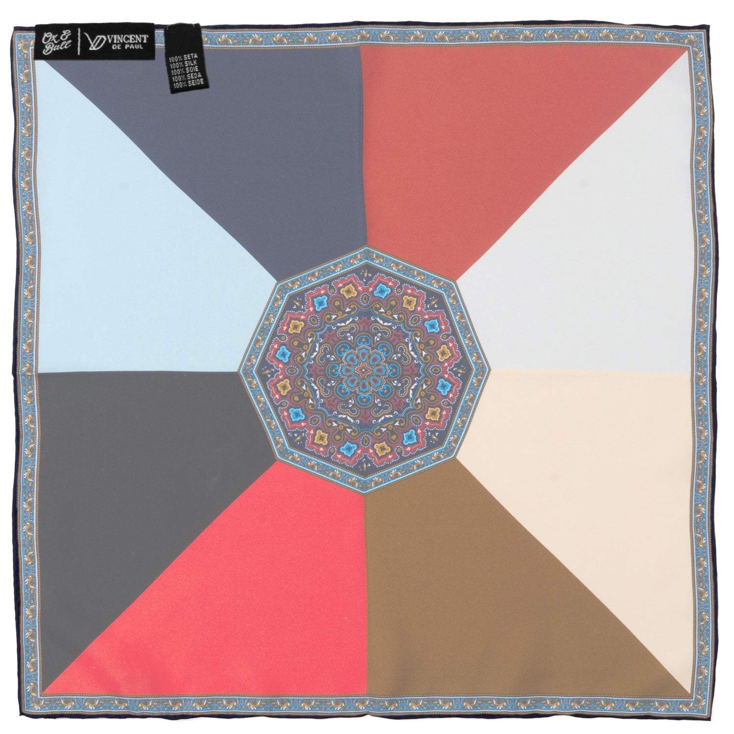 VDP Multi Colored Paisley Pocket Square - Cufflinks.com - Flyclothing LLC