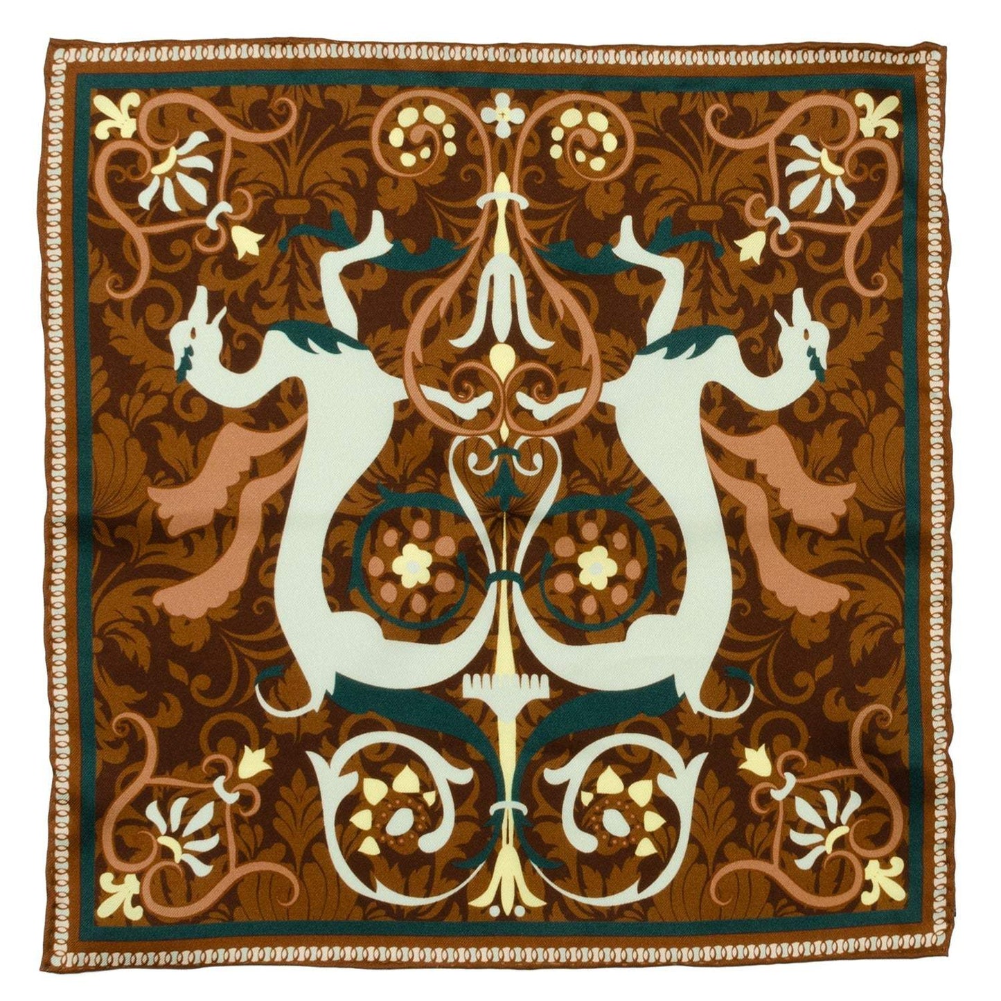VDP Biltmore Renaissance Revival Brown Pocket Square - Cufflinks.com - Flyclothing LLC