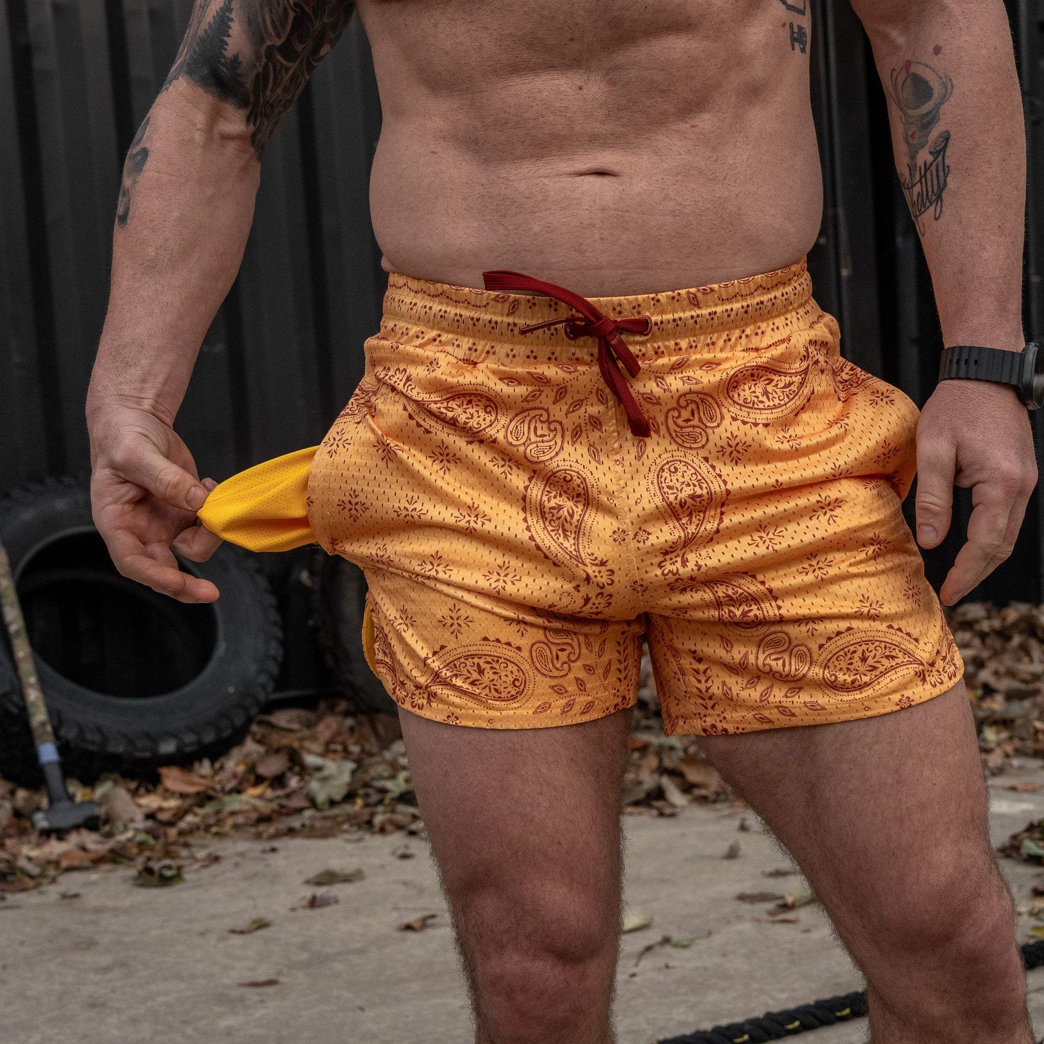 Men’s Double-Layer Mesh Training Shorts — 5" Inseam - DIRTY COWBOY USA - Flyclothing LLC