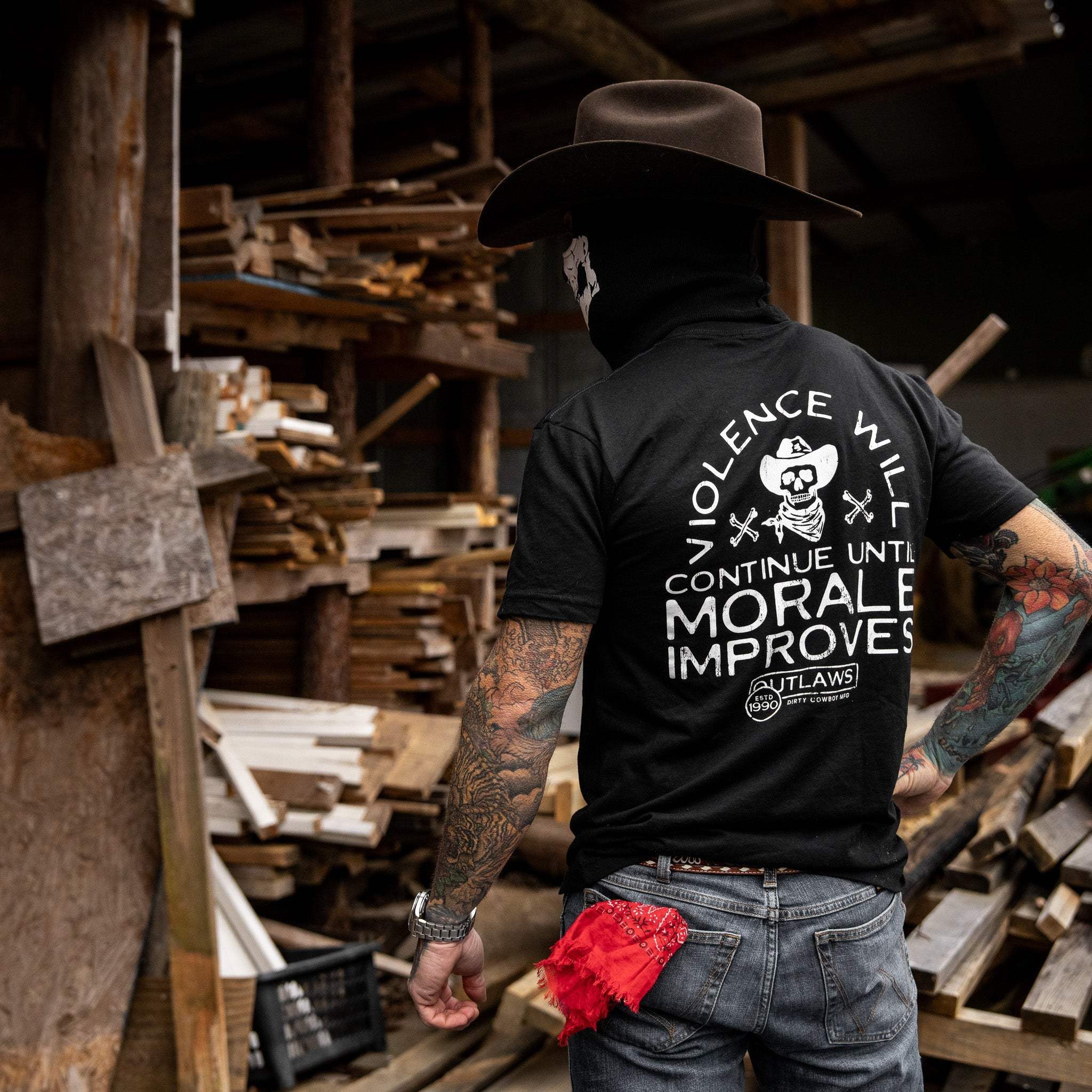 Violence Will Continue Until Morale Improves Men's T-Shirt - DIRTY COWBOY USA - Flyclothing LLC