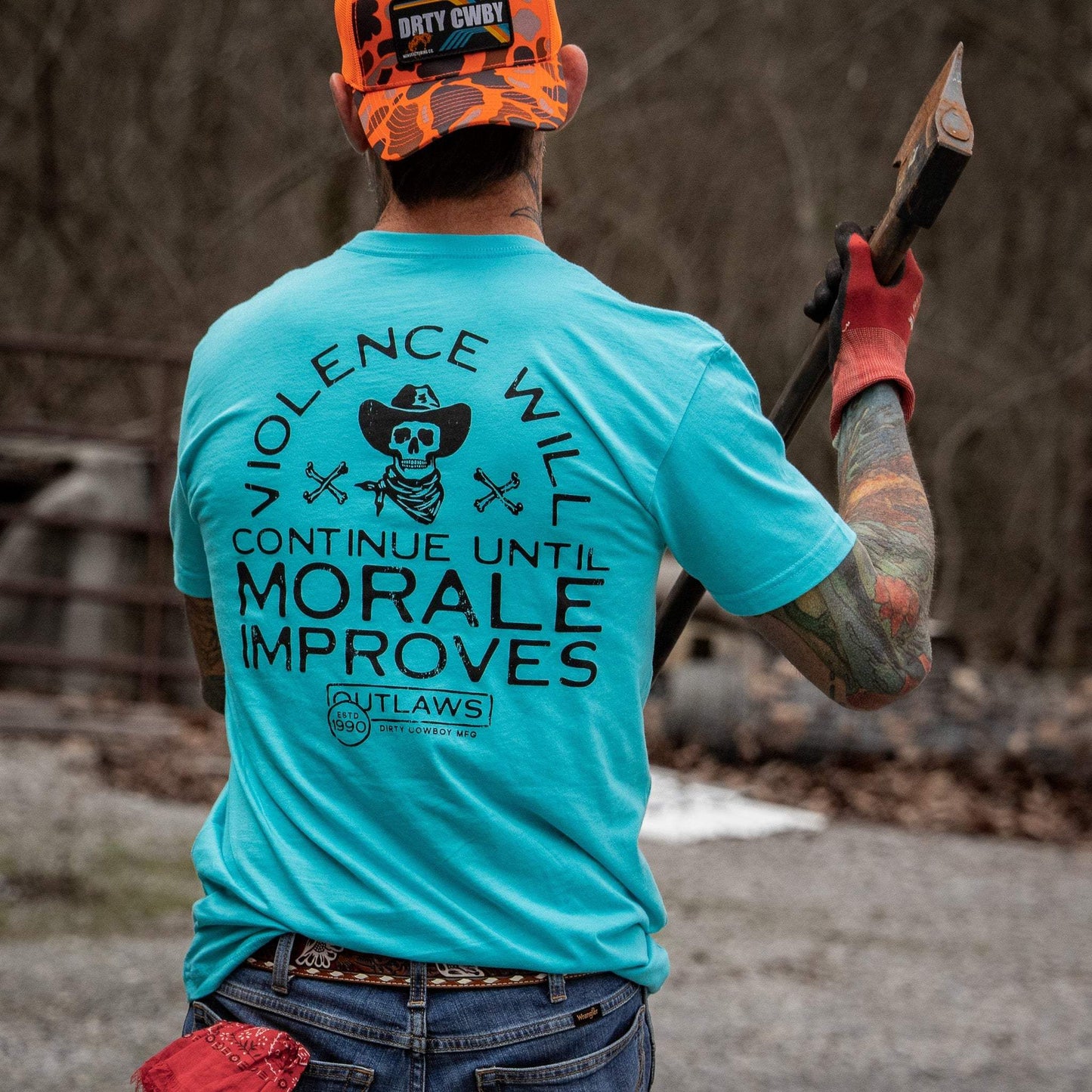 Violence Will Continue Until Morale Improves Men's T-Shirt - DIRTY COWBOY USA - Flyclothing LLC