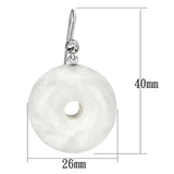 VL068 - IP rhodium (PVD) Brass Earrings with Synthetic Synthetic Stone in White - Alamode - Flyclothing LLC