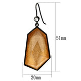 VL070 - IP Black(Ion Plating) Brass Earrings with Synthetic Synthetic Stone in Orange - Alamode - Flyclothing LLC