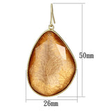 VL071 - IP Gold(Ion Plating) Brass Earrings with Synthetic Synthetic Stone in Orange - Alamode