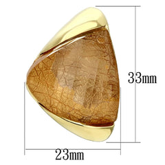 VL076 - IP Gold(Ion Plating) Brass Earrings with Synthetic Synthetic Stone in Orange