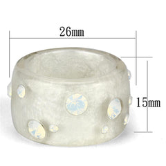 VL078 -  Resin Ring with Top Grade Crystal  in Aurora Borealis (Rainbow Effect)