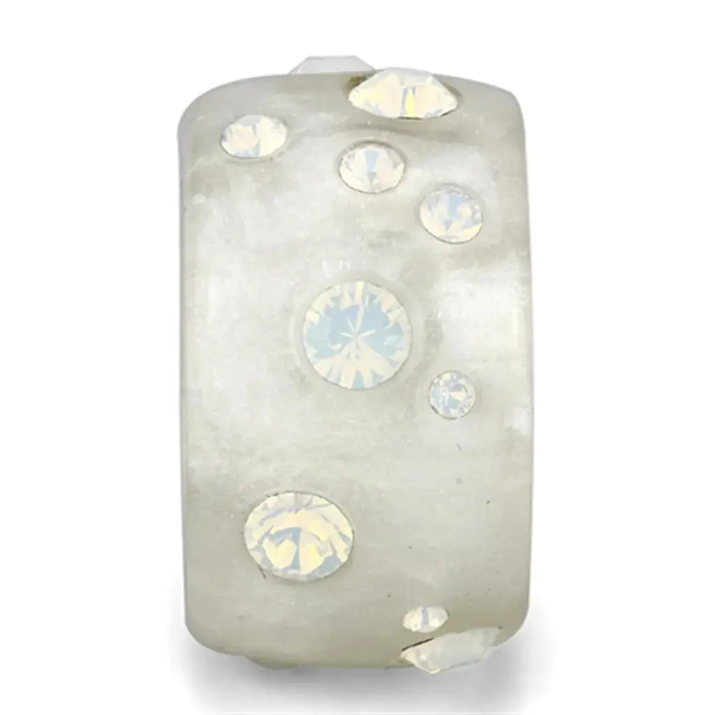 VL078 - Resin Ring with Top Grade Crystal in Aurora Borealis (Rainbow Effect) - Alamode - Flyclothing LLC