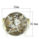 VL084 - IP Gold(Ion Plating) Brass Ring with Synthetic Synthetic Stone in Clear - Alamode