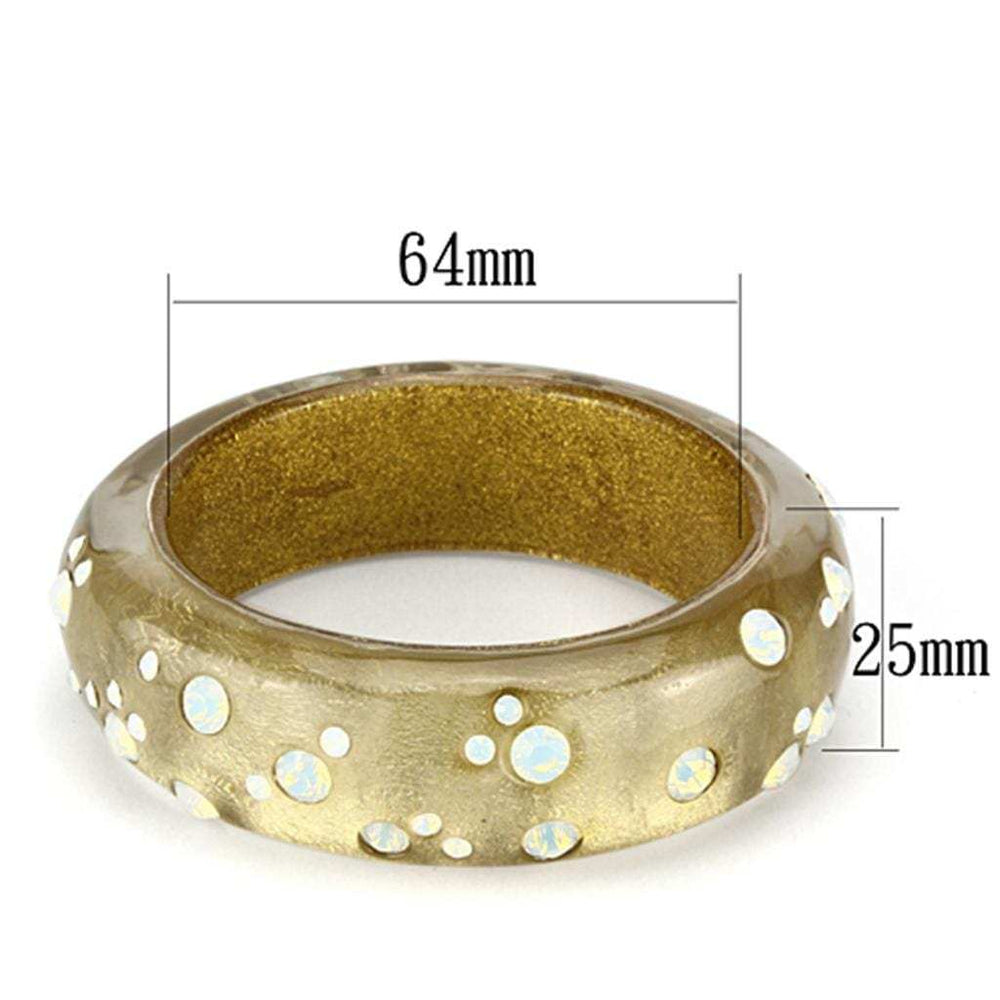 VL091 - Resin Bangle with Top Grade Crystal in Aurora Borealis (Rainbow Effect) - Alamode - Flyclothing LLC