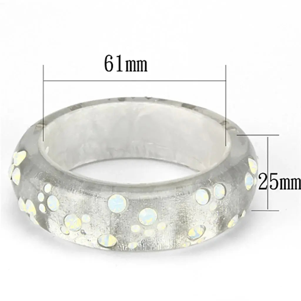 VL092 - Resin Bangle with Top Grade Crystal in Aurora Borealis (Rainbow Effect) - Alamode - Flyclothing LLC