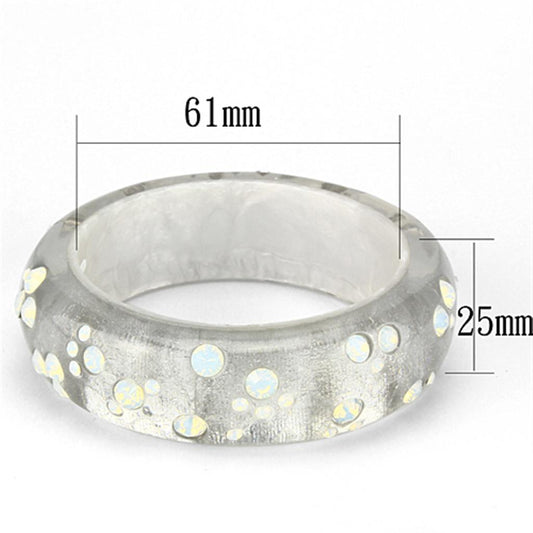 VL092 -  Resin Bangle with Top Grade Crystal  in Aurora Borealis (Rainbow Effect)