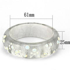 VL092 -  Resin Bangle with Top Grade Crystal  in Aurora Borealis (Rainbow Effect)