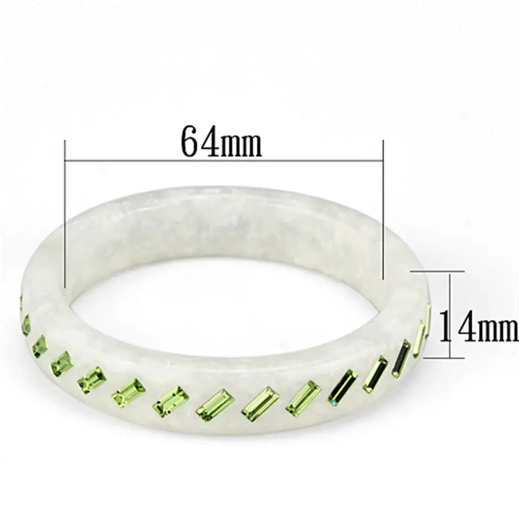 VL093 - Resin Bangle with Top Grade Crystal in Peridot - Alamode - Flyclothing LLC