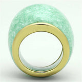 VL110 - IP Gold(Ion Plating) Stainless Steel Ring with Synthetic Synthetic Stone in Emerald - Alamode - Flyclothing LLC