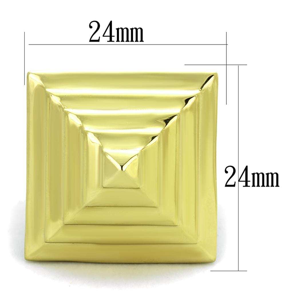 VL119 - IP Gold(Ion Plating) Stainless Steel Ring with No Stone - Alamode - Flyclothing LLC