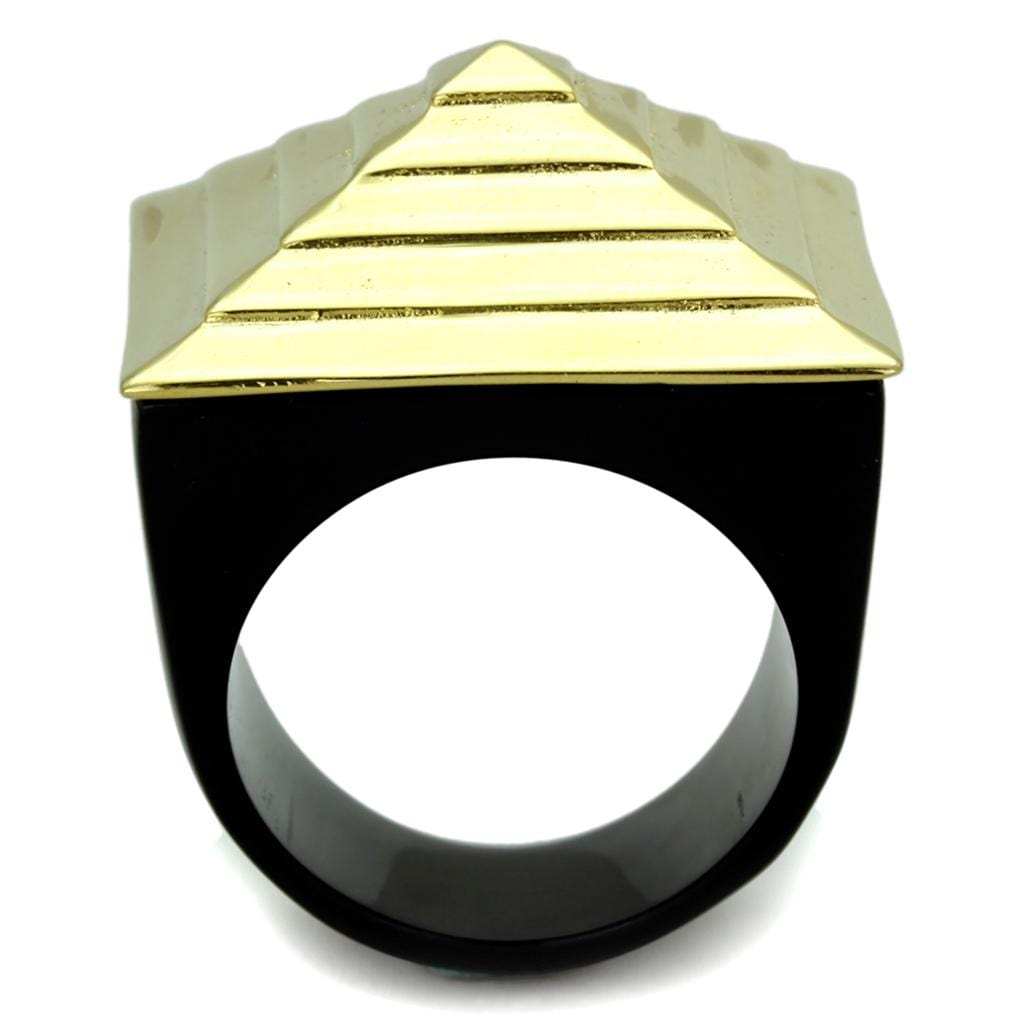 VL119 - IP Gold(Ion Plating) Stainless Steel Ring with No Stone - Alamode - Flyclothing LLC