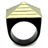 VL119 - IP Gold(Ion Plating) Stainless Steel Ring with No Stone - Alamode - Flyclothing LLC