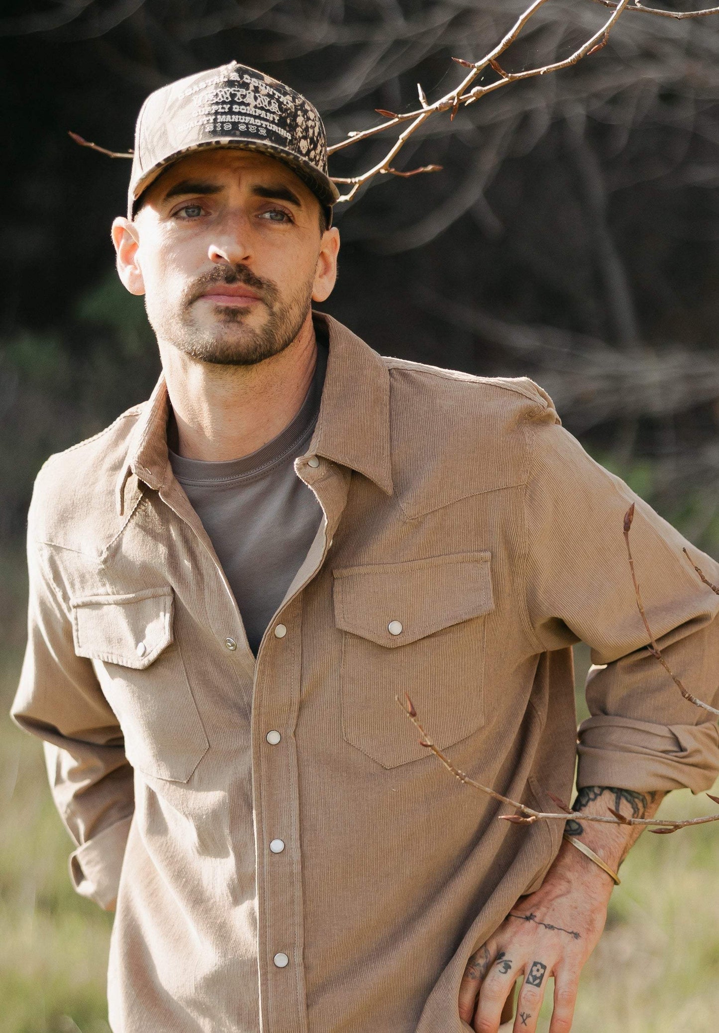 Cypress Corduroy Western Shirt Sandstone
