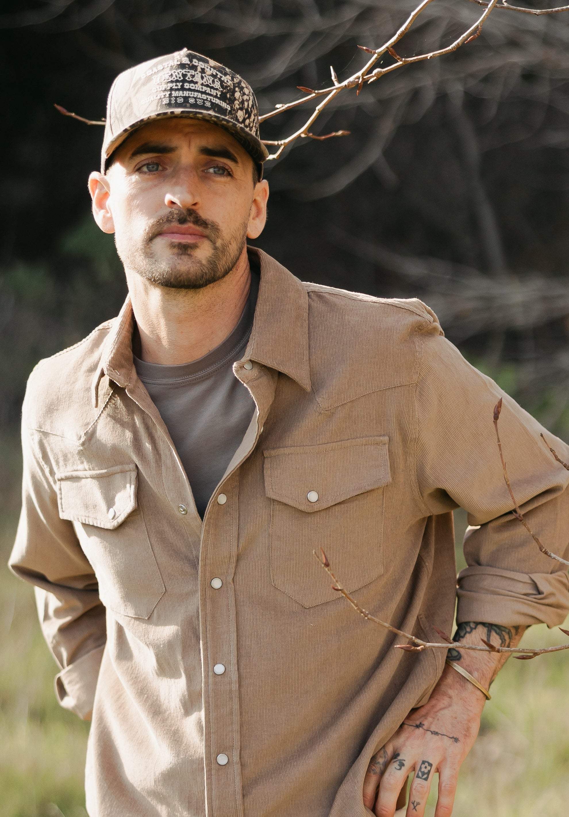 Cypress Corduroy Western Shirt Sandstone