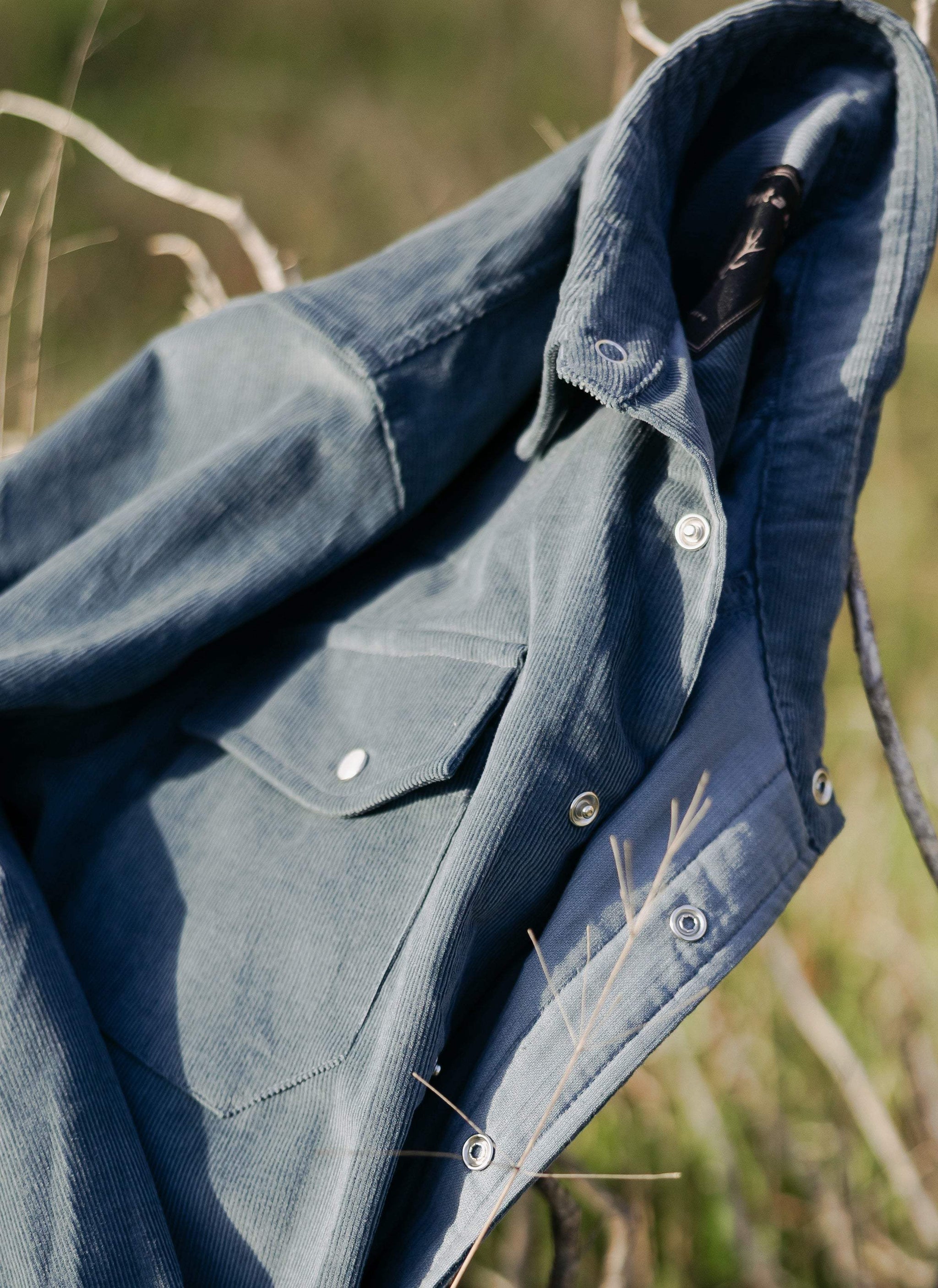 Cypress Corduroy Western Shirt Aegean Blue