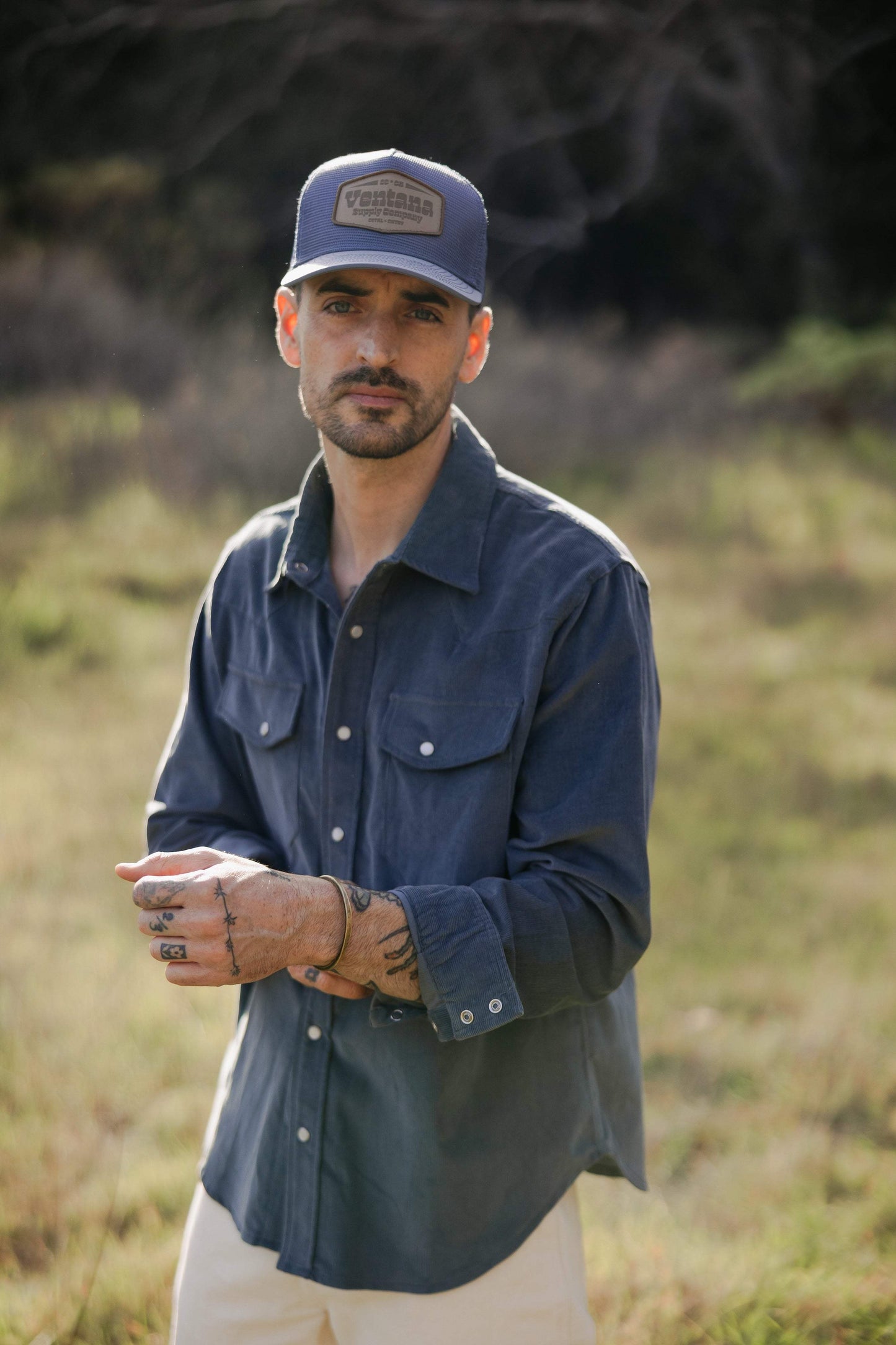 Cypress Corduroy Western Shirt Aegean Blue