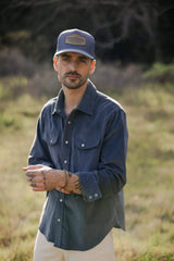 Cypress Corduroy Western Shirt Aegean Blue
