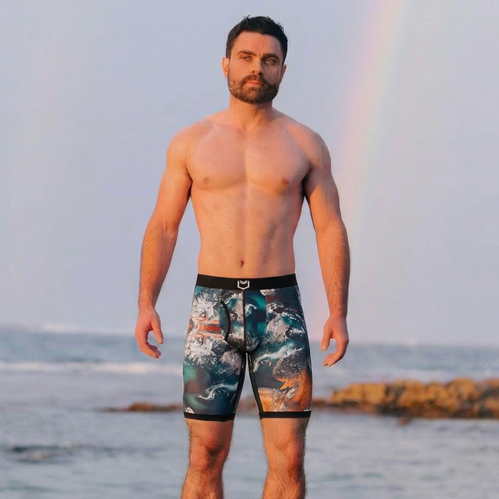 V Bamboo 8" Boxer Brief - Zen Pouch™ Duo - SHEATH UNDERWEAR - Flyclothing LLC