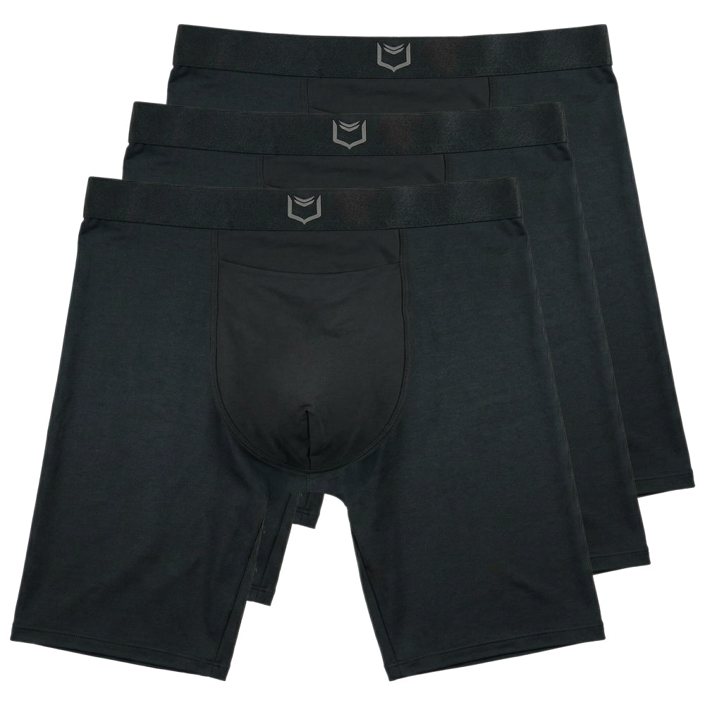 SHEATH V Modal Men's Single Pouch Horizontal Fly Boxer Brief 8" (3 Pack)