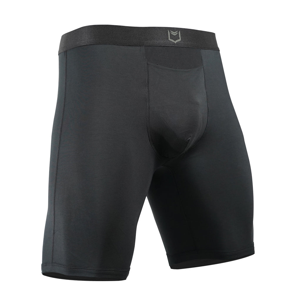 SHEATH V Modal Men's Single Pouch Horizontal Fly Boxer Brief 8" (3 Pack)