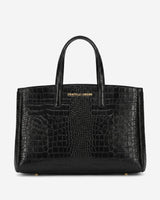 Valentina (black) - Italian calf leather women's handbag (with shoulder strap)