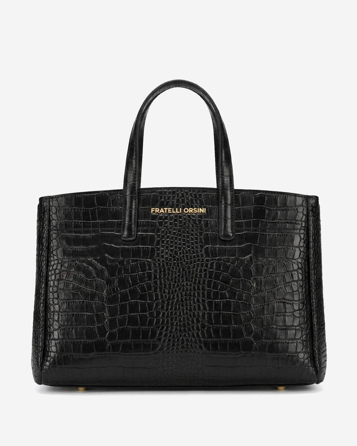Valentina (black) - Italian calf leather women's handbag (with shoulder strap)