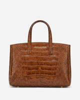 Valentina (cognac) - Italian calf leather women's handbag (with shoulder strap)