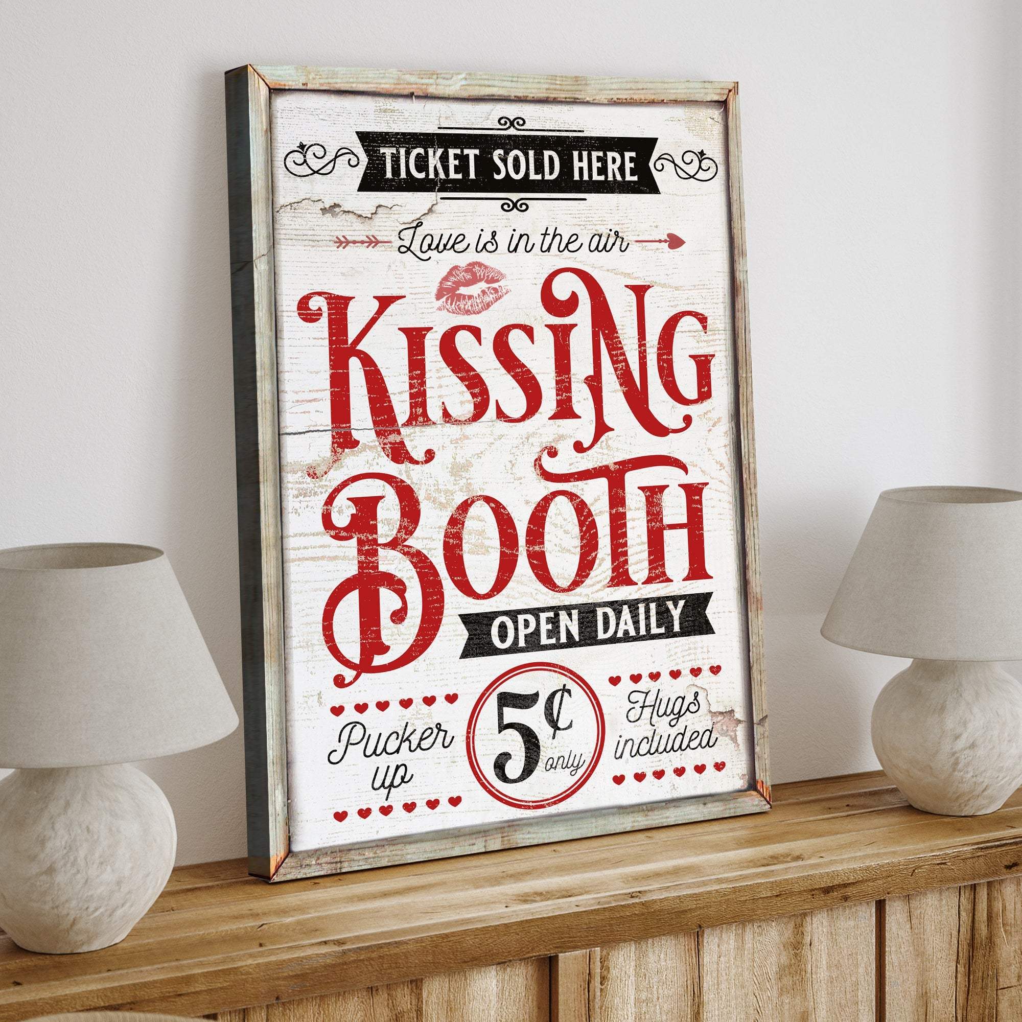 Valentines Day Kissing Booth Sign III - Tailored Canvases - Flyclothing LLC