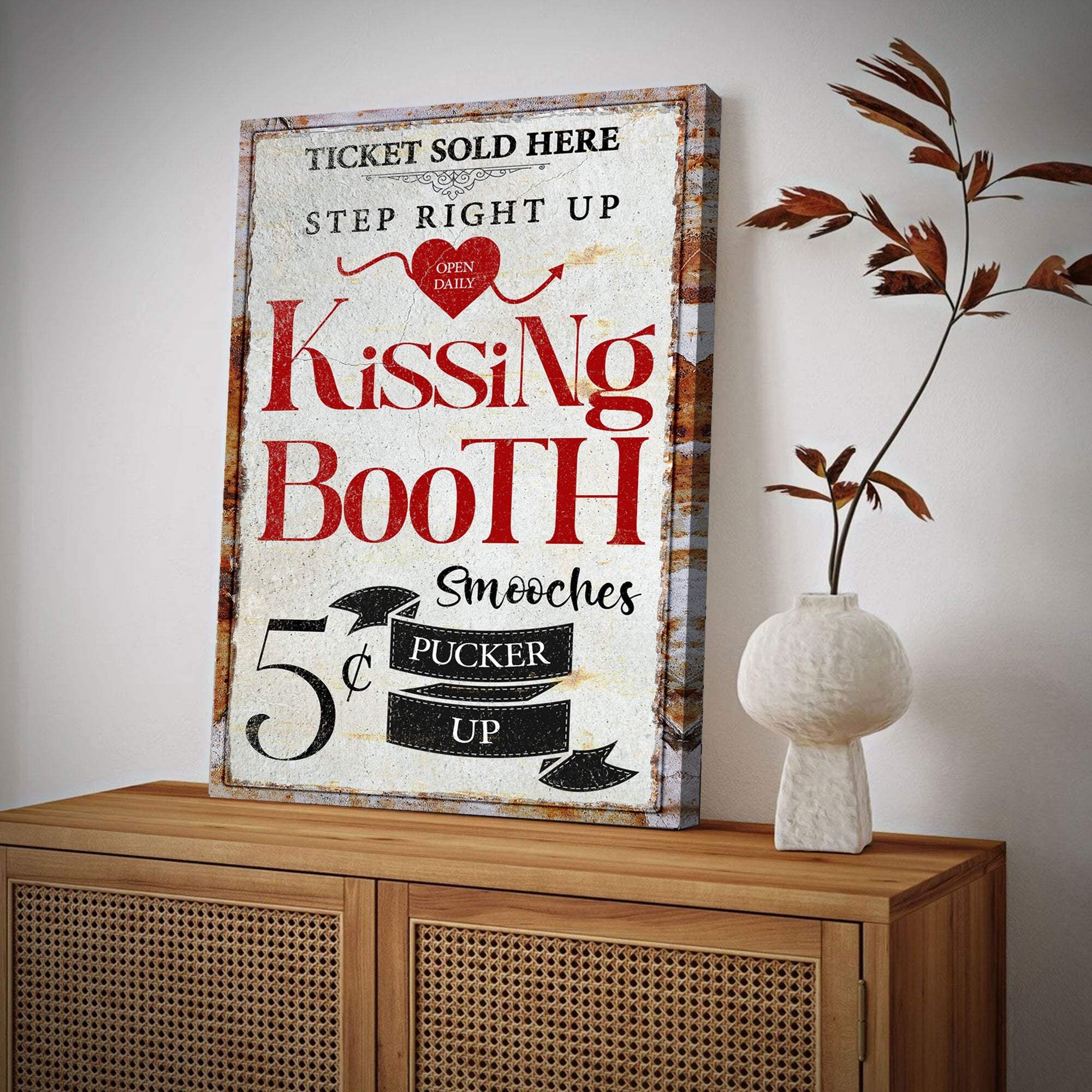 Valentines Day Kissing Booth Sign II - Tailored Canvases - Flyclothing LLC