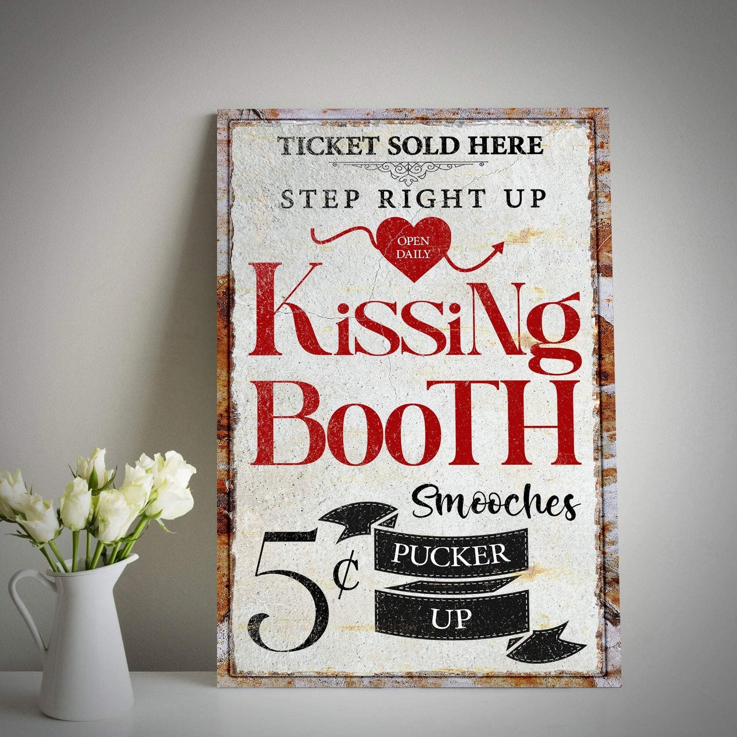 Valentines Day Kissing Booth Sign II - Tailored Canvases - Flyclothing LLC
