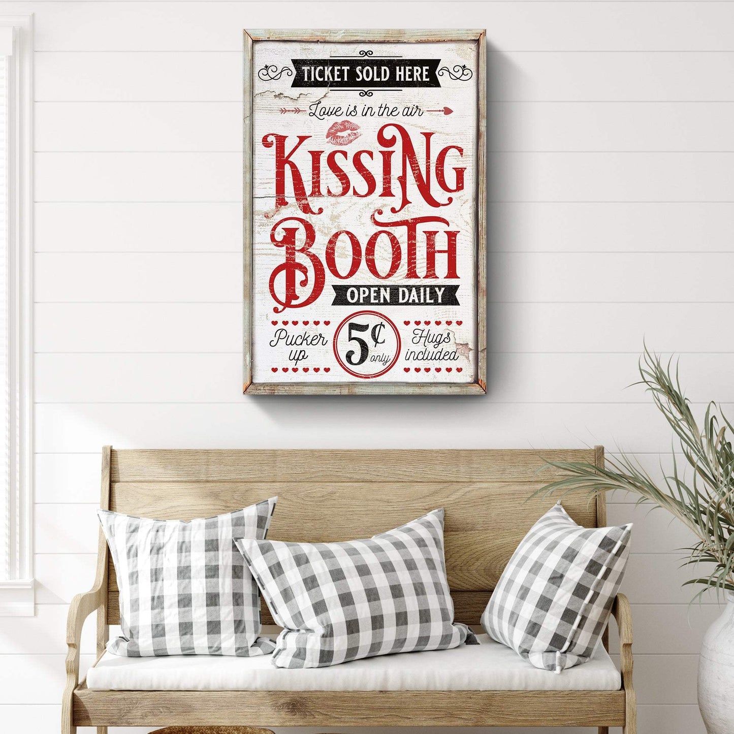 Valentines Day Kissing Booth Sign III - Tailored Canvases - Flyclothing LLC