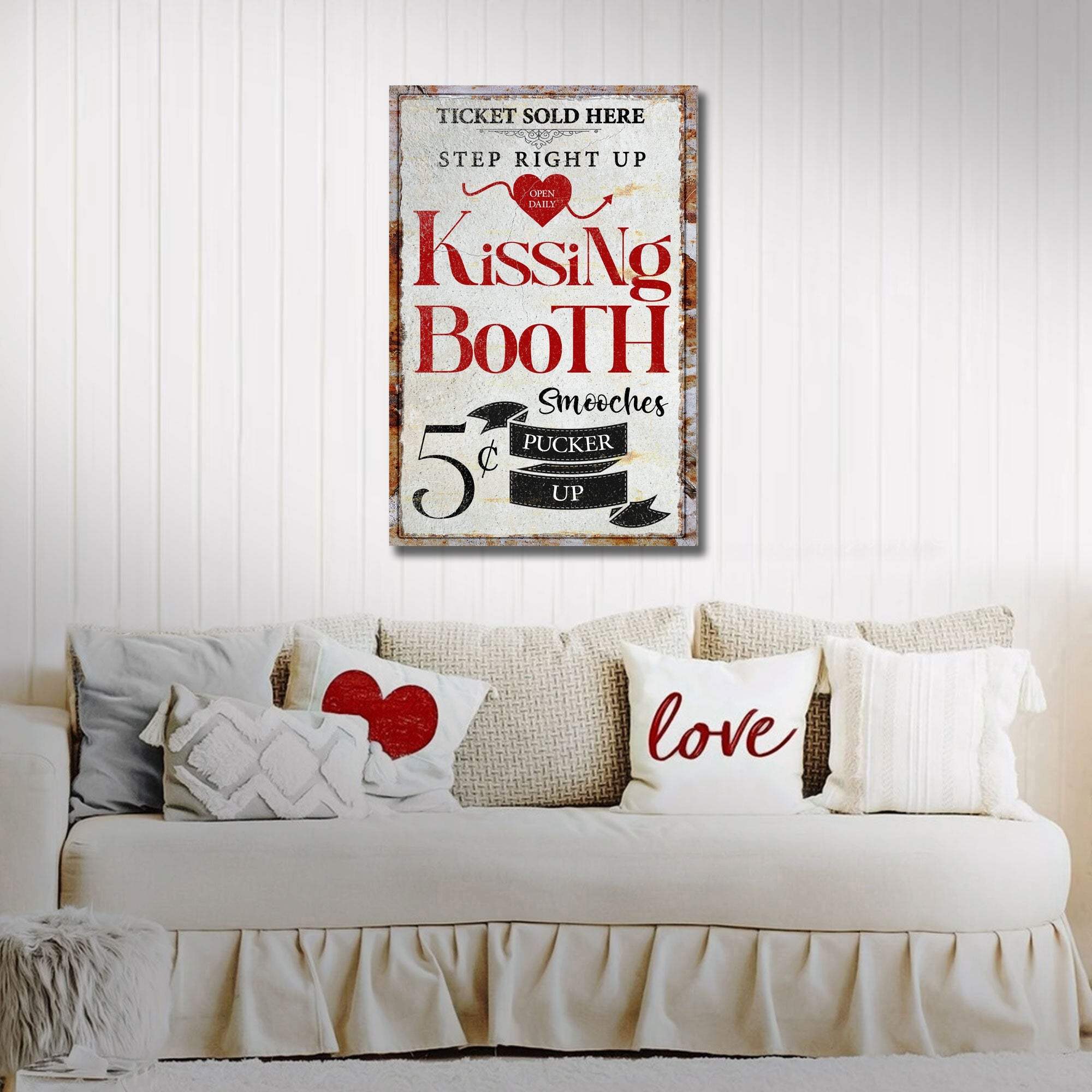 Valentines Day Kissing Booth Sign II - Tailored Canvases - Flyclothing LLC