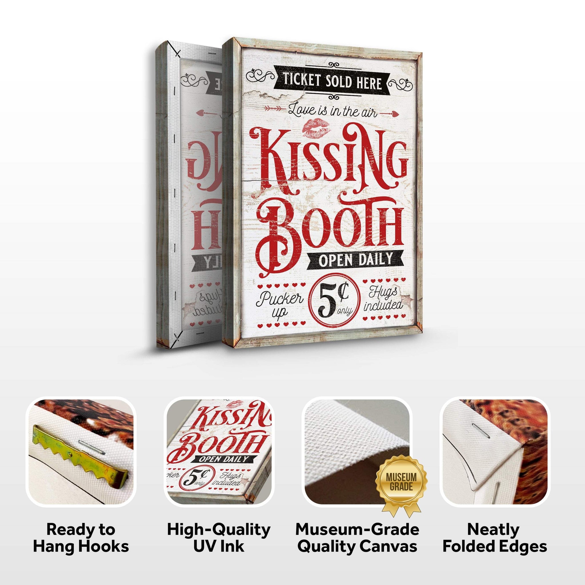 Valentines Day Kissing Booth Sign III - Tailored Canvases - Flyclothing LLC