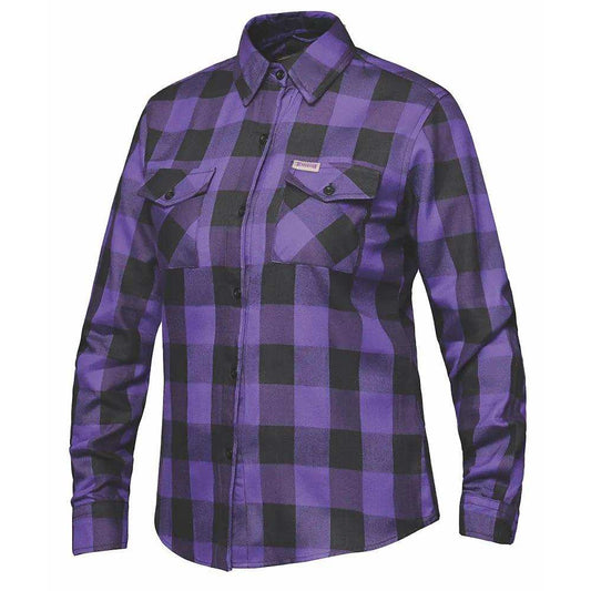 Valkarie - Ladies Black & Purple Armored Flannel - Unik Just for Bikers - Flyclothing LLC