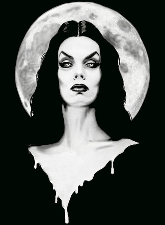 Black Market Art Company Vampira Dark Goddess Of Horror Print